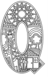 Download, print, color-in, colour-in Uppercase Q